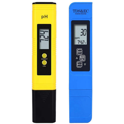 LABICO 2pcs TDS PH Meter Digital Water Tester 0.01ph High Accuracy PH Meter 0-9990ppm Temperature TEMP PPM Tester