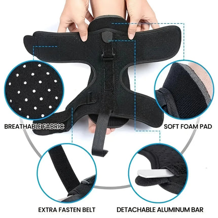 Uniqus 1PCS Adjustable Plantar Fasciitis Night Splint Foot Drop Orthosis Stabilizer Brace Support Night Splints Pain Relief - Black