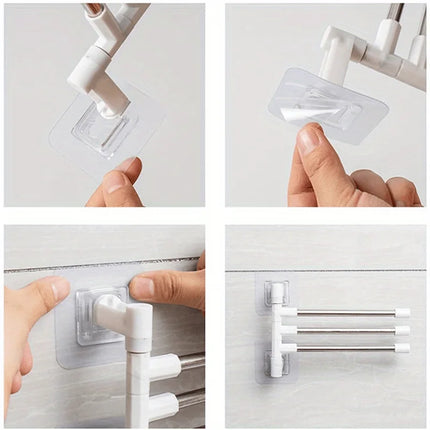 Ibluelover Towel Rack, Towel Rod, Space-Saving Wall-Mounted Rack, Anti-Swing Hook, Suitable for Bathroom and Kitchen - Five floors