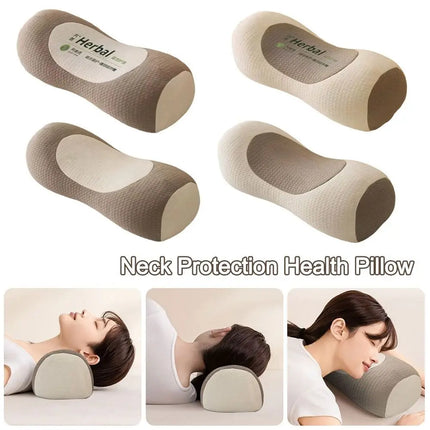 ZHIWEIKJ Cylindrical Buckwheat Pillows Breathable Help Sleep Cervical Vertebra Pillow Neck Pain Relief Anti-arch - Beige-Type 1