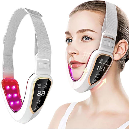 CAMMUO Facial Lifting Massager 12 Gears Electric Facial Massager V-line Face Lifting Slimming Vibration Device Home Use Beauty Tool - White