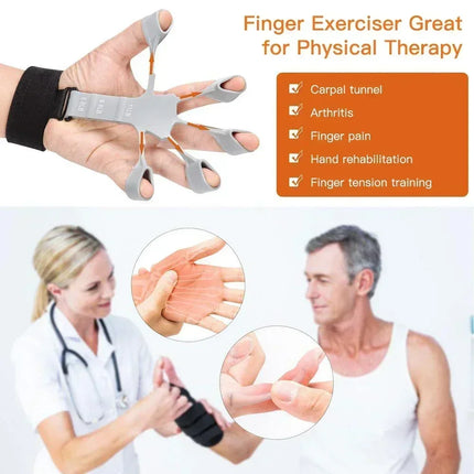 Pnrskter Hand Grip Strengthener Physical Tools Guitar Finger Trainer Training and Exercise Gym 6th Level Resistance Gripster Expander - black-1pc
