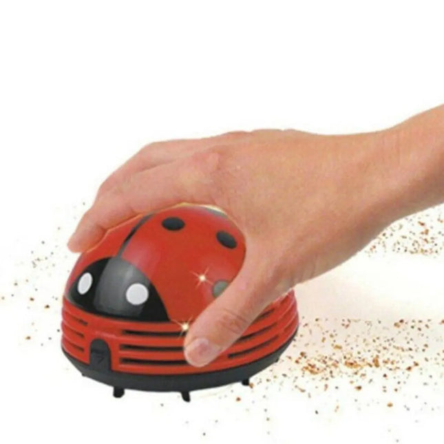 OEING Hot Mini Cute Ladybug Vacuum Cleaner Dust Collector for Home Office Table Cleaning Brush Keyboard Desktop Cleaner Dropshipping - Red