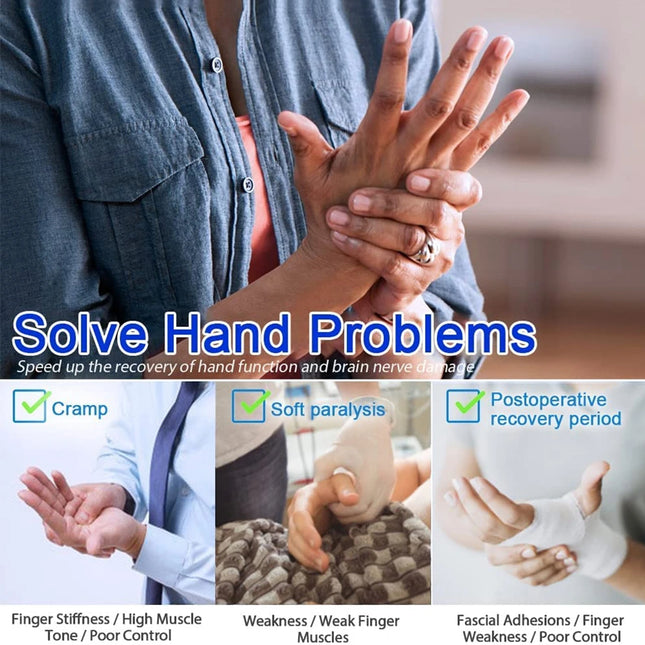JBMBHC Rehabilitation Robot Gloves Stroke Hemiplegia Cerebral Infarction Training Device Finger Exerciser Hand Function Recove - orange left - S
