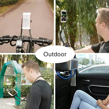 Chapter Seven New Lazy Neck Mobile Phone Holder For IPhone Huawei Xiaomi Flexible Neck Lazy Necklace Tablet Holder Stand For Cellphone Tablets - Black