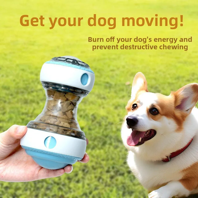 macroupta Interactive Dog Treat Dispenser Toy Dog Puzzle Rolling Leak Food Ball Toy Durable Chew Tooth Healthy Ball Suitable for All Breed - Blue