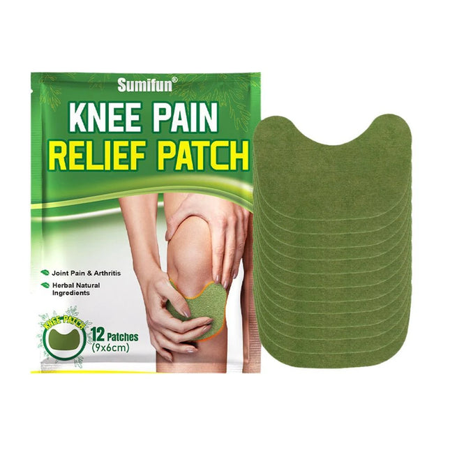 Sumifun 12pcs Self-Heating Knee Pain Patch Wormwood Herbal Extract Joint Arthritis Sticker Relief Swelling Bruise Medical Plaster