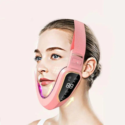 CAMMUO Facial Lifting Massager 12 Gears Electric Facial Massager V-line Face Lifting Slimming Vibration Device Home Use Beauty Tool - PINK