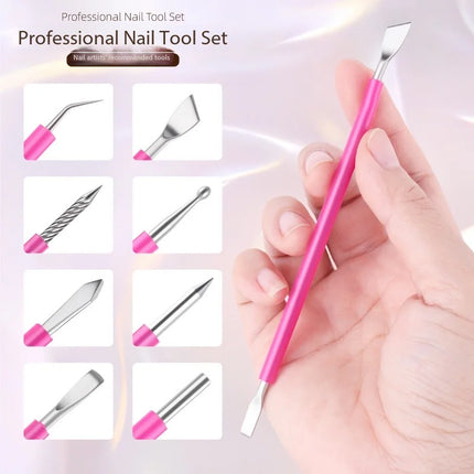 Nail removal steel push stainless steel dead skin push double-headed nail polish glue to remove dead skin corner manicure nail r