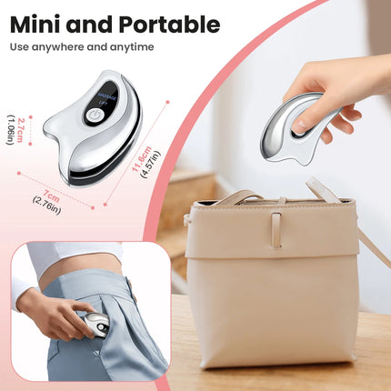 Hailicare Electric Gua Sha Face Massager with Heated Vibration Double Chin Skin Lifting & Firming Tool Facial Scraping Device -  WHITE