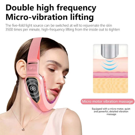 CAMMUO Facial Lifting Massager 12 Gears Electric Facial Massager V-line Face Lifting Slimming Vibration Device Home Use Beauty Tool - White
