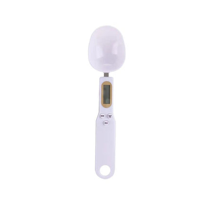 UNbit Weighing Spoon Scale Home Kitchen Tool Electronic Measuring Coffee Food Flour Powder Baking LCD Digital Measurement adjustable - WHITE