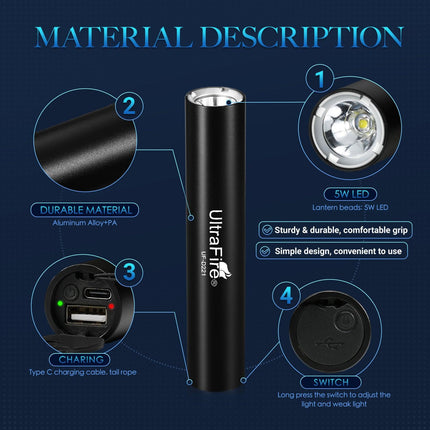 Ultrafire Uf-D221 Edc Flashlight - 220Lm