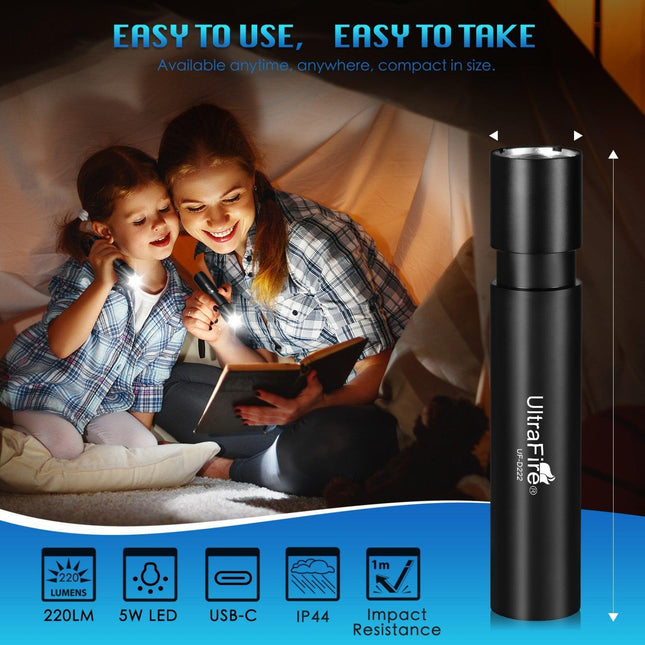Ultrafire Uf-D222 Edc Flashlight - 200Lm