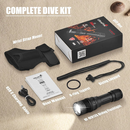Uf-Div13S Diving Flashlight - 3350Lm 100M Underwater