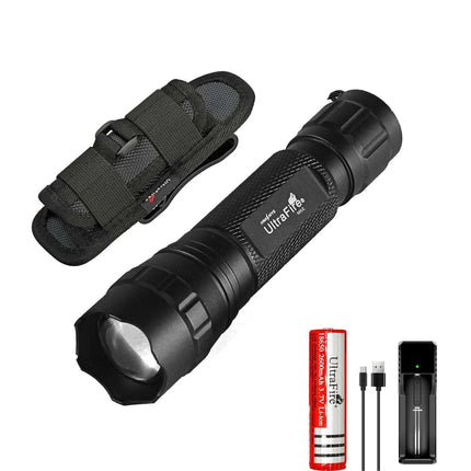 Ultrafire Wf-501Z Tactical Flashlight With Holster - 1000Lm Zoomable