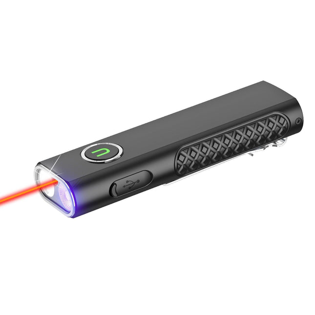 Ultrafire S3 Edc Flat Pocket Rechargeable Flashlight - 1200Lm 365Nm Red Laser