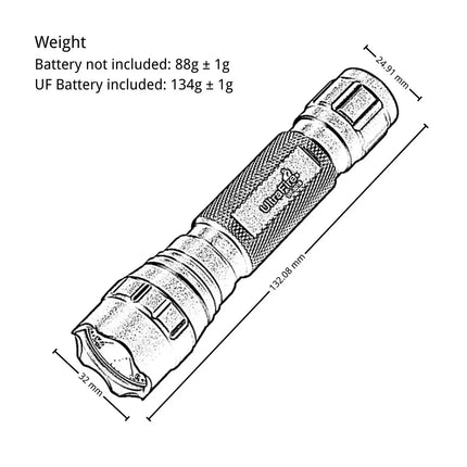 Ultrafire Wf-501B Tactical Flashlight With Holster - 1000Lm
