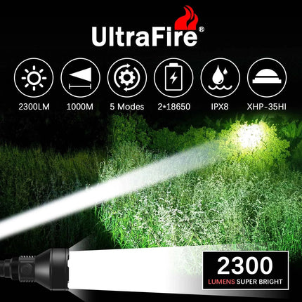 Ultrafire V7 Heavy-Duty Flashlight - 2300Lm