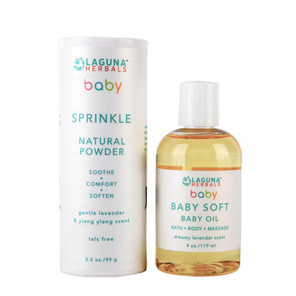 Organic Baby Oil and (talc free) Baby Powder Set