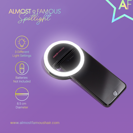 Almost Famous Spotlight Selfie Light – Black