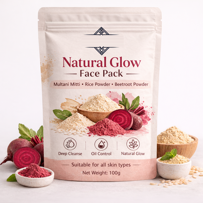 Natural Glow Face Pack with Beetroot & Rice Powder