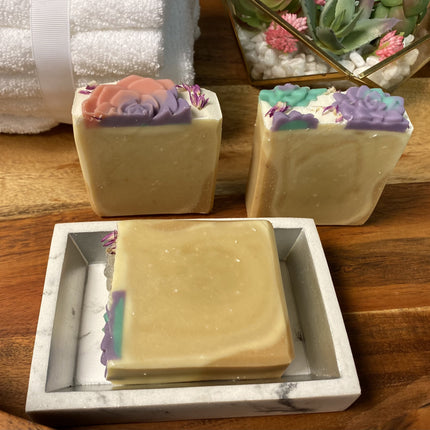 Soothing Goats Milk Peach Succulent Soap