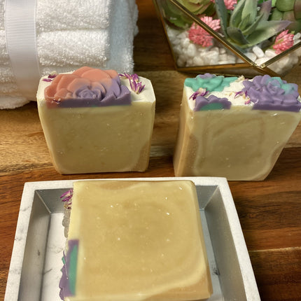 Soothing Goats Milk Peach Succulent Soap