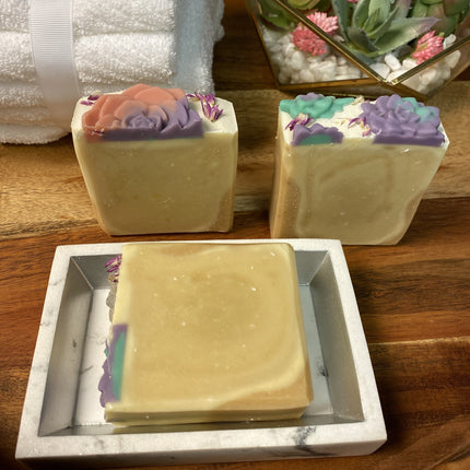 Soothing Goats Milk Peach Succulent Soap