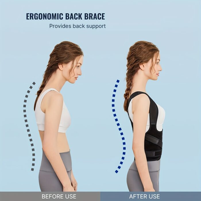 Back Brace Women And Men, Shoulder Training, Adjustable Full Back Support - Image 8