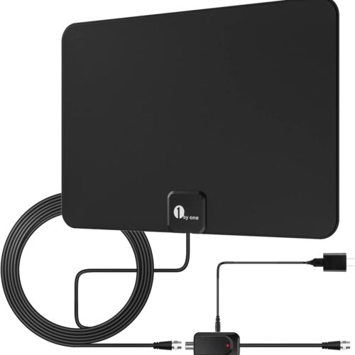 1Byone Amplified Hd Digital Tv Antenna Support 4K 1080P And All Older Tv'S Indoor Smart Switch Amplifier Signal Booster Coax Hdtv