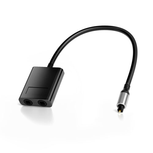 2 Port Toslink Splitter, Optical Fiber Audio Splitter 1 In 2 Out Support Lpcm2.0, Dolby Digital, Dts 5.1 For Dvd/Cd Player, Xbox