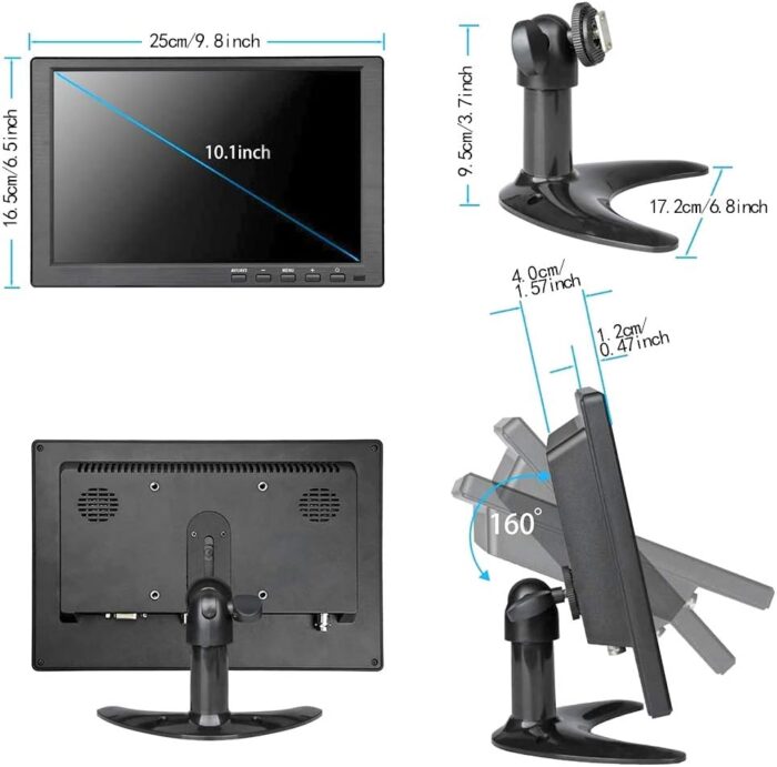 10 Inch Portable Hdmi Monitor Mini Vga Monitor Screen For Pc/Camera/Tv/Raspberry Pi/Gaming 1024X600 Pixel Support 1920X1080P - Image 2