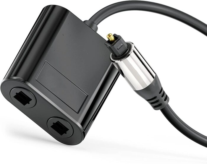 2 Port Toslink Splitter, Optical Fiber Audio Splitter 1 In 2 Out Support Lpcm2.0, Dolby Digital, Dts 5.1 For Dvd/Cd Player, Xbox - Image 2