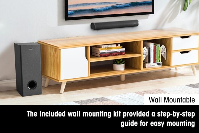 2.1 Sound Bar With Subwoofer For Tv, Deep Bass Small Soundbar Tv Speaker Home Theater Surround Sound System, Hdmi/Bluetooth/Optic - Image 5
