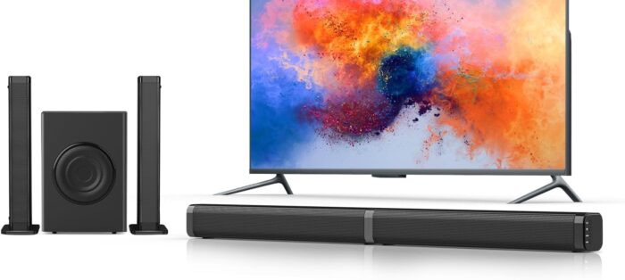 2 In 1 Separable Sound Bars For Tv With Subwoofer, Bluetooth 5.0 Surround System For Home Theater, Arc/Optical/Aux/Usb Tv Speaker