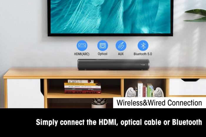2.1 Sound Bar With Subwoofer For Tv, Deep Bass Small Soundbar Tv Speaker Home Theater Surround Sound System, Hdmi/Bluetooth/Optic - Image 3