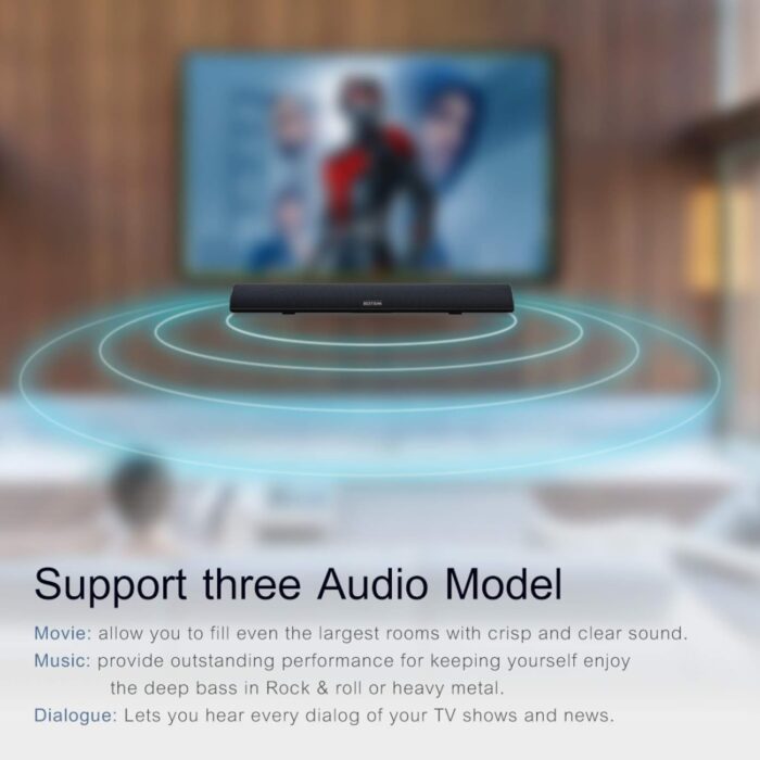 80Watt 34Inch Sound Bar, Bestisan Soundbar Bluetooth 5.0 Wireless And Wired Home Theater Speaker Dsp, HdmiArc, Bass Adjustable - Image 4