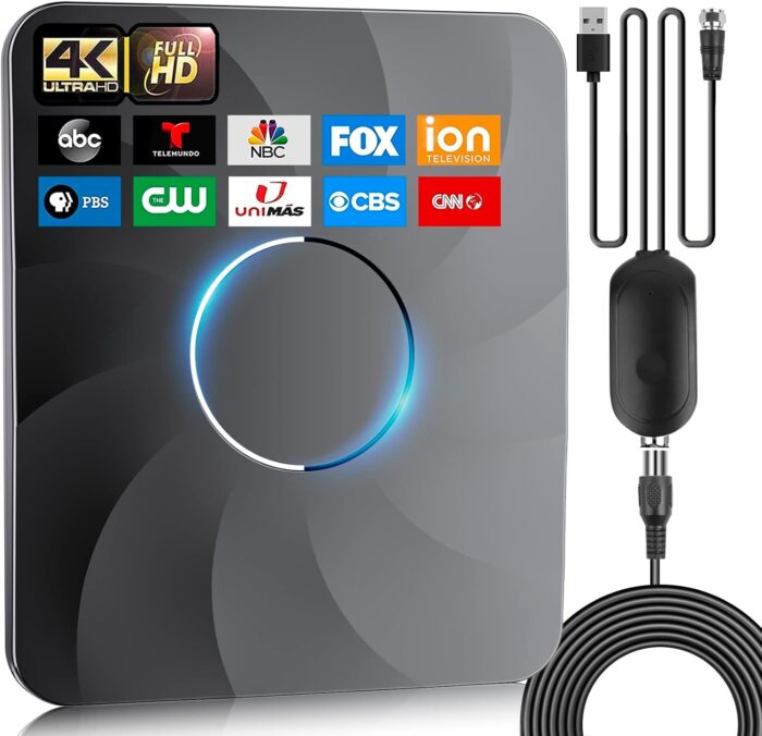 est Tv Antenna Indoor, 900+ Miles Range Digital Tv Antenna For Local Channels With Amplifier And Signal Booster, Highest