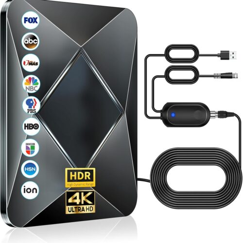 900+ Miles Range Digital Tv Antenna,Tv Antenna For Smart Tv And All Older Tv'S,Powerful Indoor Outdoor Antenna Support 8K 4K Hdtv