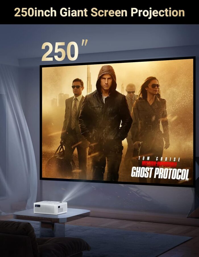 5G Wifi Bluetooth Projector, Full Hd Native 1080P Projector With Wireless Mirroring Screen, Compatible With Tv Stick/Hdmi/Dvd - Image 7