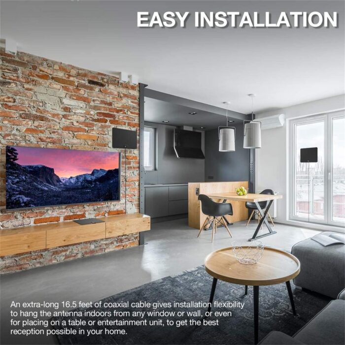 1Byone Amplified Hd Digital Tv Antenna Support 4K 1080P And All Older Tv'S Indoor Smart Switch Amplifier Signal Booster Coax Hdtv - Image 4