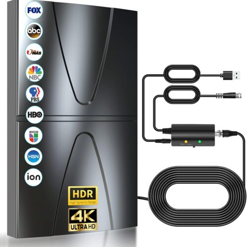 Updated Amplified Tv Antenna,900 Miles Range Indoor/Outdoor Antenna For Smart Tv And All Older Tv'S,Digital Tv Antenna