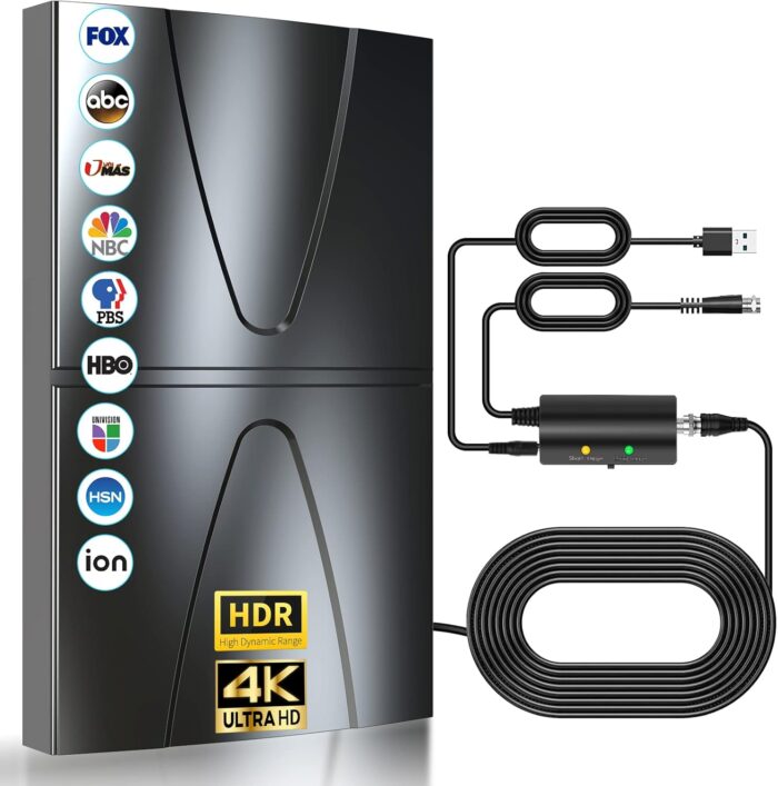 Updated Amplified Tv Antenna,900 Miles Range Indoor/Outdoor Antenna For Smart Tv And All Older Tv'S,Digital Tv Antenna