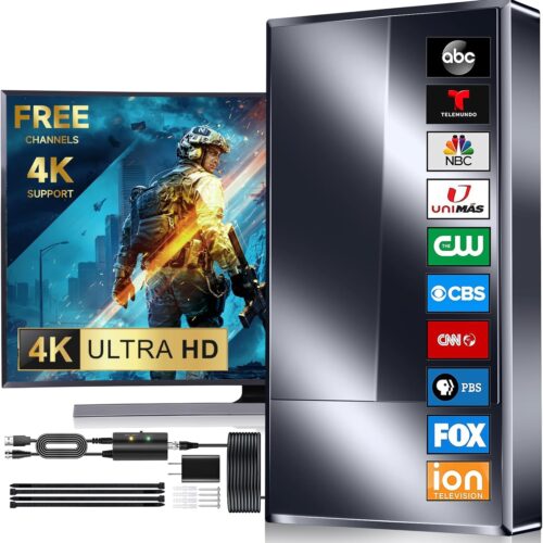 est Tv Antenna Indoor Digital, 1900+ Miles Enhance Longer Range Smart Tv Antenna, Hd Antenna Amplified Outdoor Signal Boost