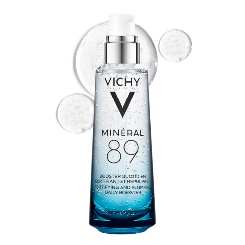 Vichy Mineral 89 Fortifying & Hydrating Daily Skin Booster, Pure Hyaluronic Acid Serum For Face, Plumps & Hydrates, Repairs Skin Barrier, Lightweight Moisturizing Gel, Fragrance Free & Oil-Free