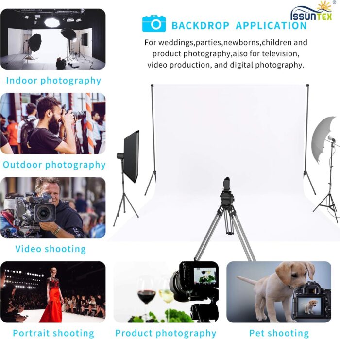10X24 Ft Background Muslin Backdrop, Photo Studio, Collapsible High Density Screen For Video Photography And TelevisionWhite - Image 6