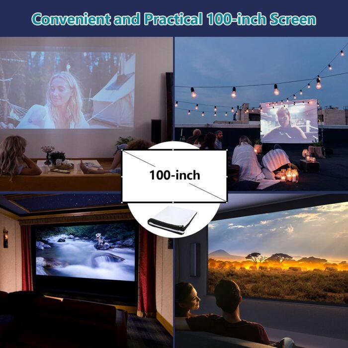 5G Wifi Bluetooth Projector Built In Dvd Player With Projector Screen, Full Hd Supported Mini Portable Dvd Projector, Outdoor - Image 6