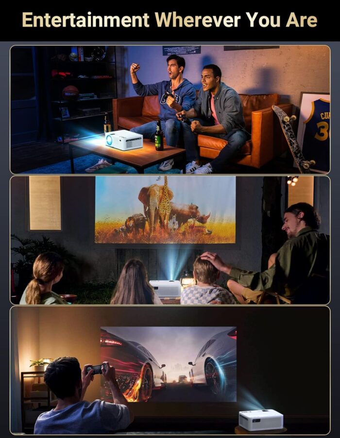 5G Wifi Bluetooth Projector, Full Hd Native 1080P Projector With Wireless Mirroring Screen, Compatible With Tv Stick/Hdmi/Dvd - Image 8