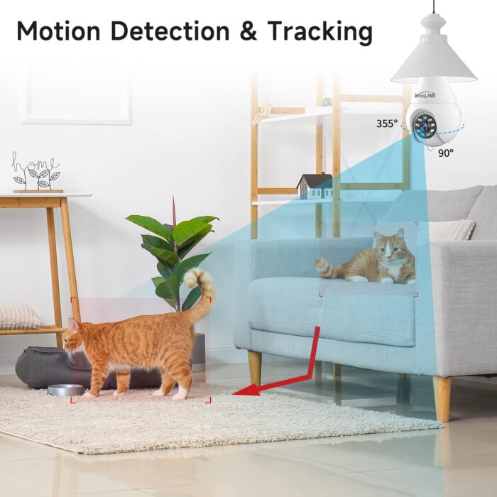 2K Light Bulb Security Camera 2.4Ghz Wifi Light Bulb Camera For Home Security, Smart Light Bulb Camera, Color Night Vision - Image 4